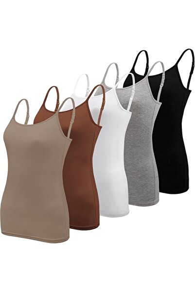 BQTQ 5 Pcs Women's Camisole Vest Tops Spaghetti Strap Undershirts Camisoles |...