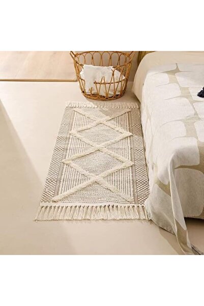 GENERAL Cotton Rug Tufted Cotton Rug Washable Retro Rug Hallway Rug with Tass...