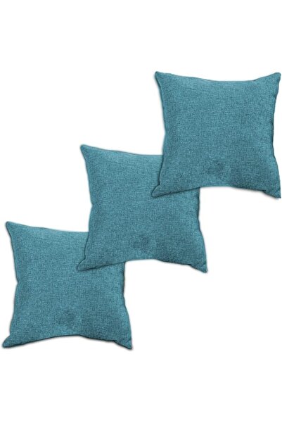 REGAL IN HOUSE In House | 3 Pieces Square Decorative Cushion Set of Linen Sol...