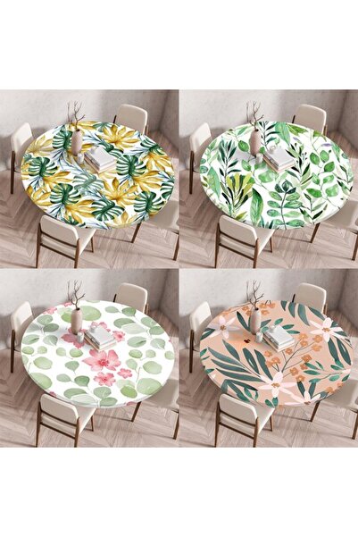 Generic Brand A set of 4 round tablecloths, floral pattern (60cm in diameter)...
