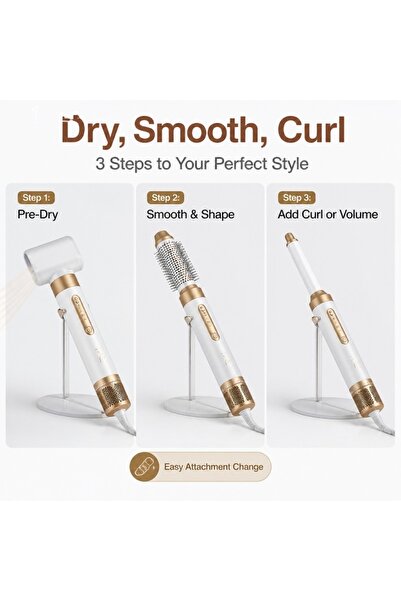 Generic Brand 3‑in‑1 Hot Air Blowout Styler with Interchangeable Heads, Multi...