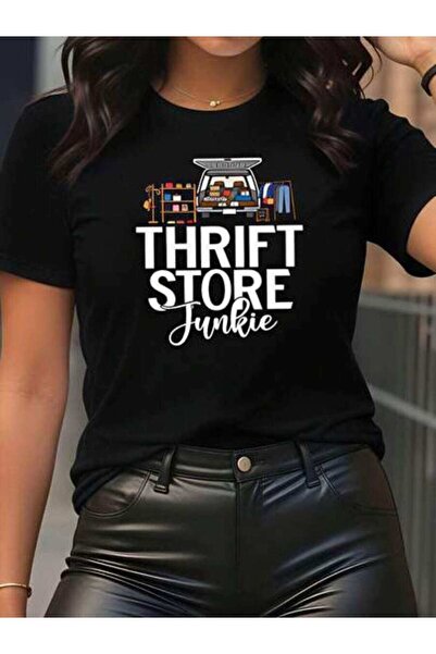23ERVA Store Women's Vintage Shopping Graphic, Pure Cotton T-Shirt, Casual We...