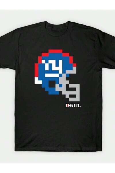 NOURAM Giants Current Tecmo Bowl Helmet T-Shirt Cotton Printed Shirts