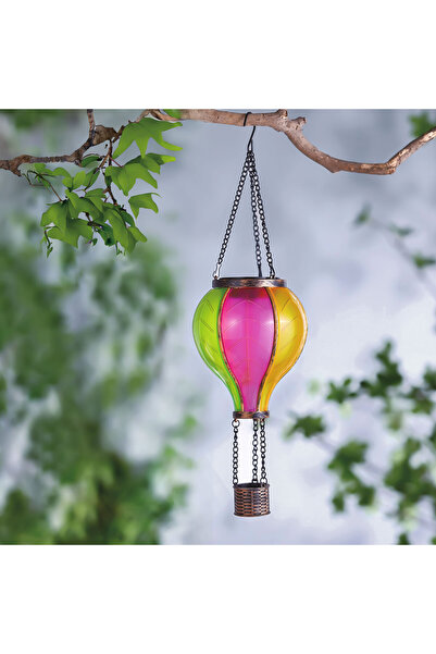 Alista Home Lampă solară suspendată tip balon cu aer cald, efect de flacără, ...