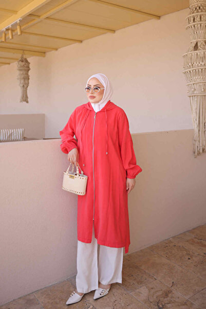 İmajButik Pomegranate Flower Cap with Elastic Sleeves and Zipper