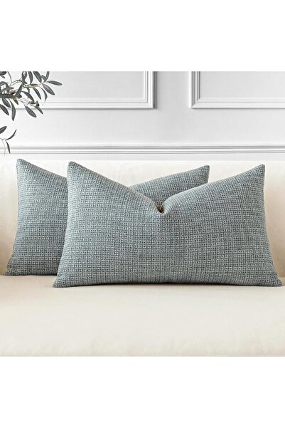 OTOSTAR Pack of 2 Throw Pillow Covers 20x20 Inch Linen Cream Pillowcases Farm...