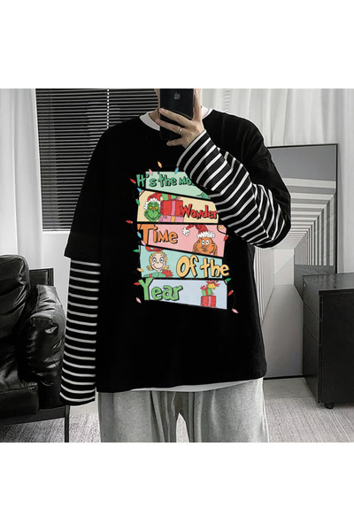 DEEFWEAR Mi̇ngalondon 4-Pack New Christmas Printed Fake Sleeves Unisex Black ...