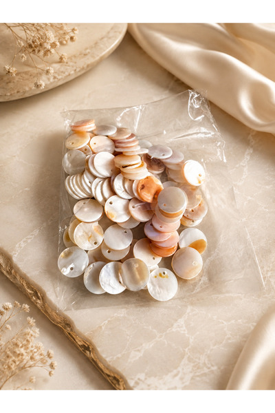 velanee Pearl Élite Doğal Pul – İnci & Şampanya Tonları 15 mm – 100 Adet