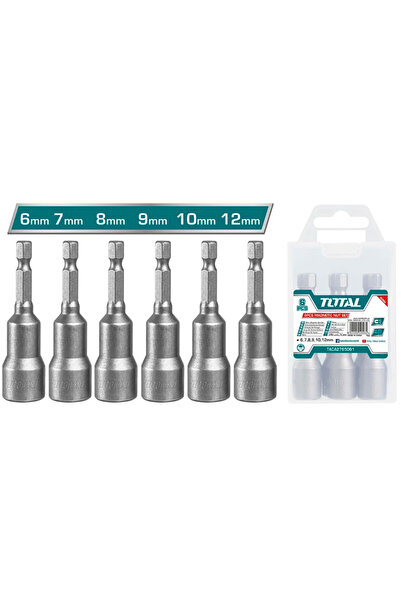 TOTAL TAC2765061 Set de 6 adaptoare magnetice pentru piulițe 65 mm