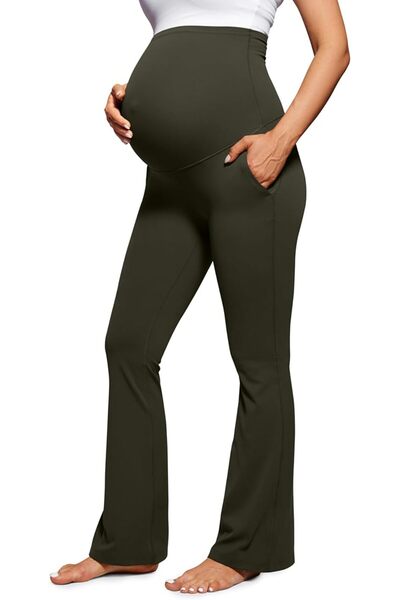 CRZ YOGA Women Butterluxe Maternity Flare Leggings with Pockets 31" - Workout...