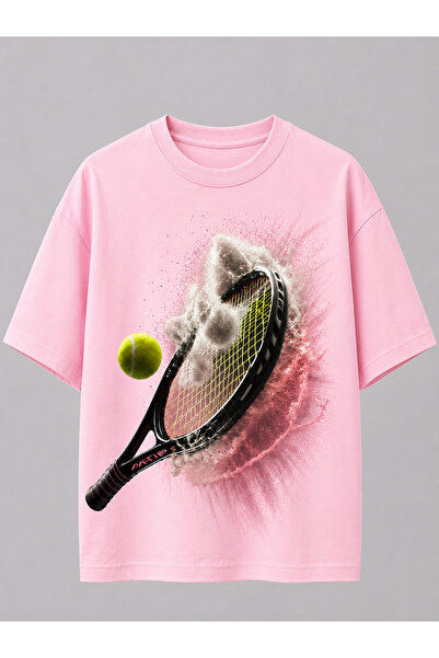 VODEXA Unisex Oversize Tennis Printed T-Shirt 100% Cotton Tennis Themed Comfo...