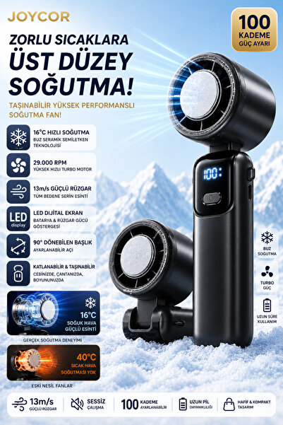 JOYCOR ICE PANEL PRO 16°C Buz Seramik Soğutma Teknolojili 100 Kademeli El Fan...