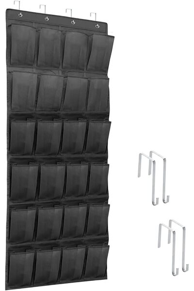 Tazweeq 24 Large Pockets Over the Door Shoe Rack, Simple Houseware Clear Pock...