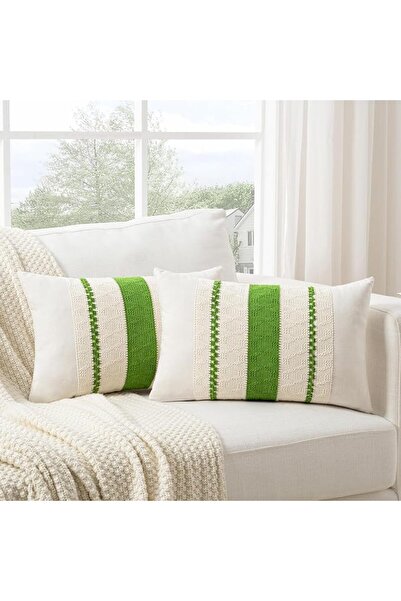 Fancy Homi Set of 2 Dusty Blue Vintage Lumbar Decorative Throw Pillow Covers ...