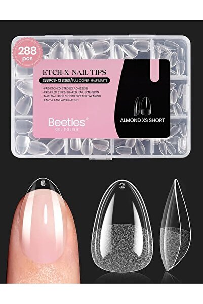 beetles Gel Polish Beetles Medium Almond Gel Nail Tips, 288Pcs Pre-Shaped Cle...