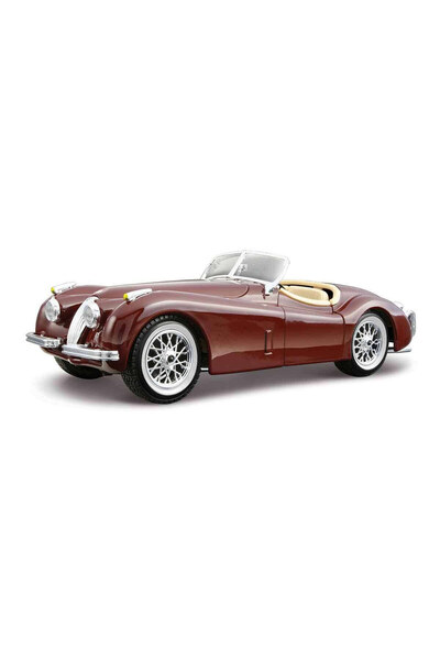 BBURAGO 1:24 Jaguar Xk 120 Roadster Model Car Claret Red |   Diecast Metal Bo...