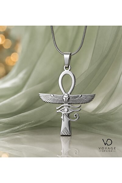 voyageaccessory Stainless Steel Silver Color Ancient Egyptian Eye of Horus An...