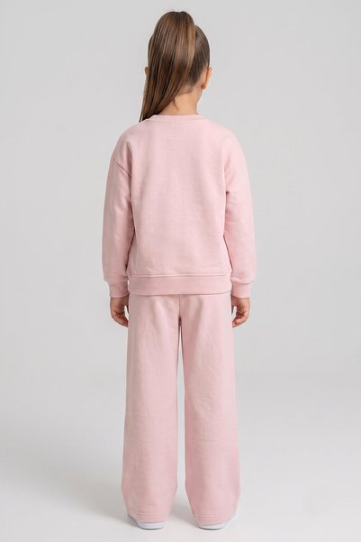 Dmb Girls' Wide-Leg Sweatpants Set Crew Neck Sweatshirt and Pants