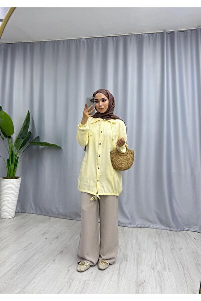 moda acar PARAŞÜT KUMAŞ ÇITÇITLI TUNİK