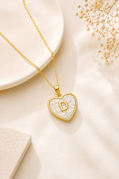 Archhazel Jewelery Three-dimensional D Letter Steel Necklace