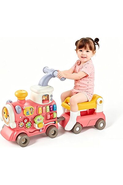 XICEN 5 in 1 Kids Ride On Car, Toddler Walker Pull Along Toy with Building Bl...