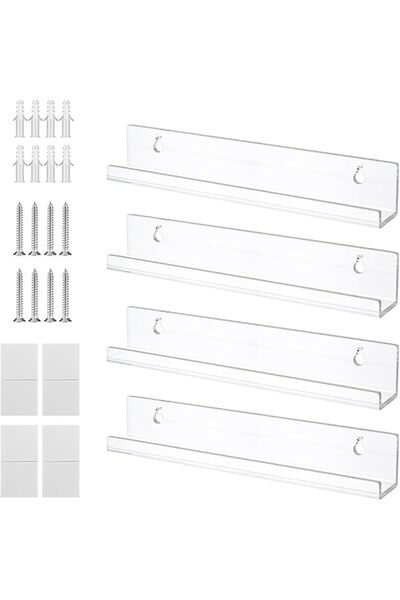 Maykela Acrylic Floating Wall Shelves Set of 3 for Security Cameras Baby Moni...