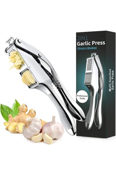 PYEBE Kitchen Garlic Presser, 2 in 1 Stainless Steel Garlic Mincer, Dual Func...