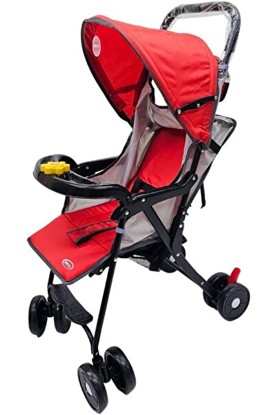 Smrynan Leather عربة أطفال SMR Kids 711A خفيفة الوزن وسهلة الطي، لون فحمي