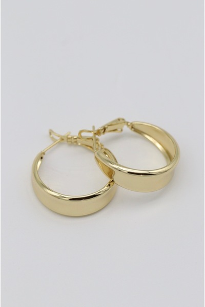 Bade Jewelry Vip Gold Thick Formed Basic Non-Tarnish Steel Stylish Hoop Earri...