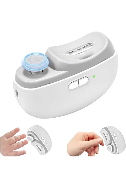 Sumkyle مقص أظافر كهربائي - 3 في 1: مقص أظافر، ملمع أظافر مع ضوء LED، شحن USB...