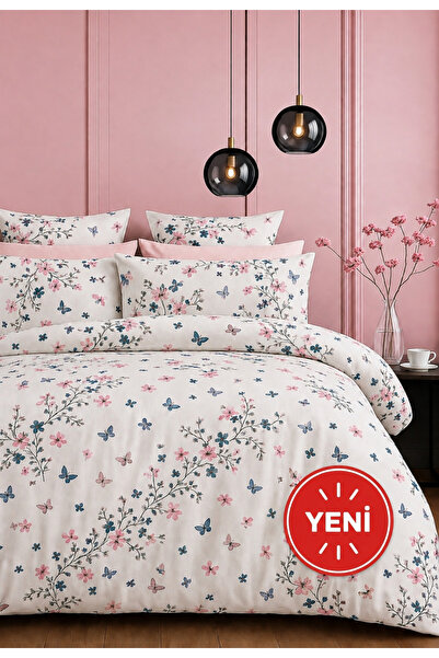 Sheri Home Tekstil Çift Kişilik Kolay Ütülenebilir Nevresim Seti Yorgan kılıf...