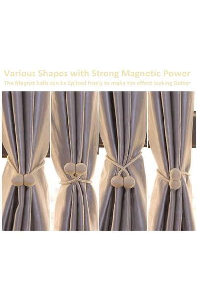 IM FineLife Magnetic Curtain Tiebacks 1 Pair Curtain Straps Strong Magnetic Curtain Holder Buckle hooks for Home Sheer Blackout Drapes Blind Curtains Decorations Accessories سِتَارَة