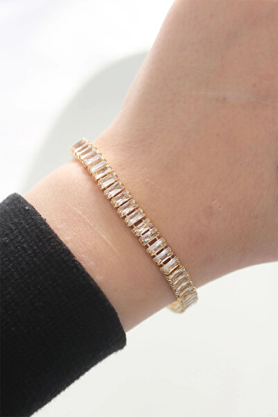 SORA GROUP Brass Zircon Stone Gold Color Waterway Bracelet