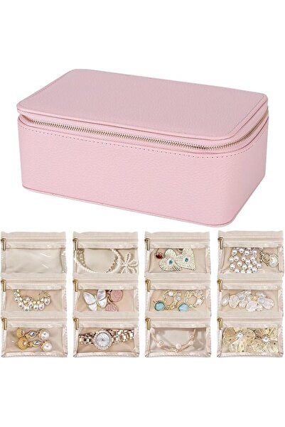 Homarket Travel Jewelry Box,Jewelry Organizer with 12 Pcs Velvet Jewelry Pouc...