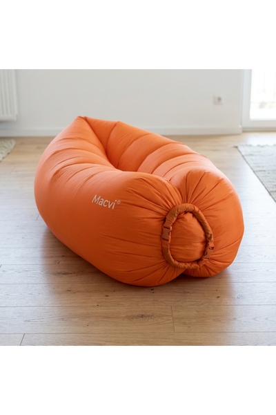 DeaL Șezlong gonflabil portocaliu — Perfect pentru plajă și camping 🏖️ 🛶