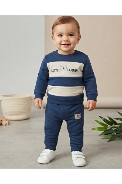 VOY KİDS Baby Boy Striped Printed Seasonal 2 Thread 6-9-12-18-24 Months Bicyc...