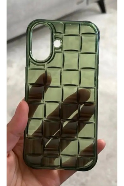 EDELFU iPhone 16 uyumlu - Matcha, Zümrüt Renk Örgülü Şeffaf Sararmaz, Yumuşak...