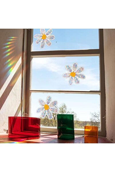 Tazweeq 1 Sheets Daisy Suncatchers Stickers, Flowers Suncatchers Stickers for...