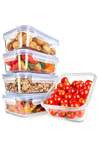 Generic 10-Piece Glass Food Containers - Stackable Superior Glass Meal-prep S...