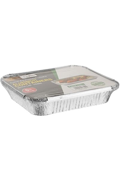 Generic Aluminum Container with Lid 5 pcs pack 73365