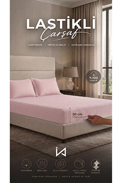 İz Home Cearșaf de pat elastic din bumbac jacquard pieptănat, 100% bumbac |  ...