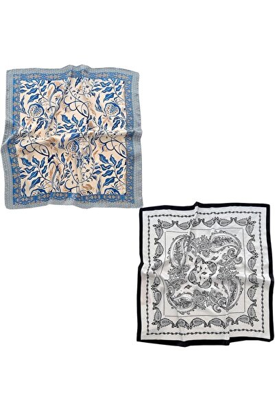 Generic Womens Decorative Square Scarves Set,Floral and Paisley Patterns Poly...