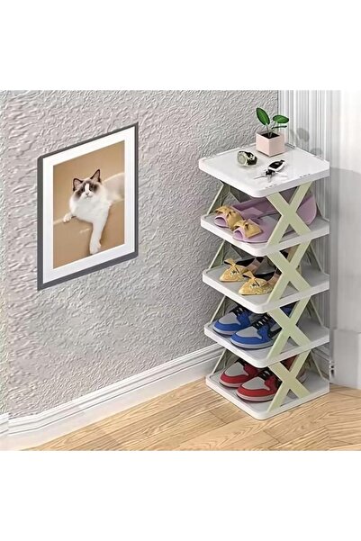 ALMEKAQUZ Shoe Rack, 5-Layer Plastic Large Capacity 10kg DIY Shoe Organizer F...