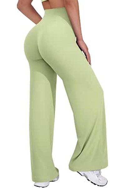 VOYJOY Straight Leggings Bottoms Womens Wide Leg 29"/ 31.5"/33"/35" Pants | H...