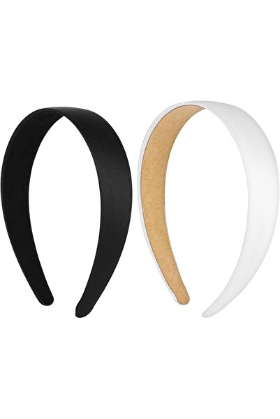 ASKIND 2 Pcs PU Leather Headband, 1 Inch Wide Padded Hairband Fashion Hair Ba...