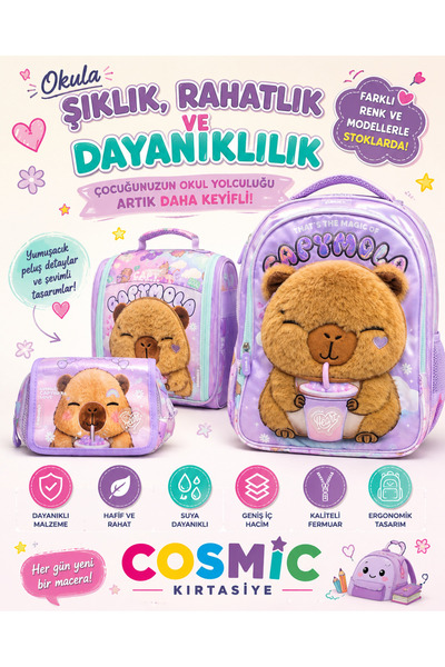 cosmic kırtasiye Chimola Capybara School Bag Set