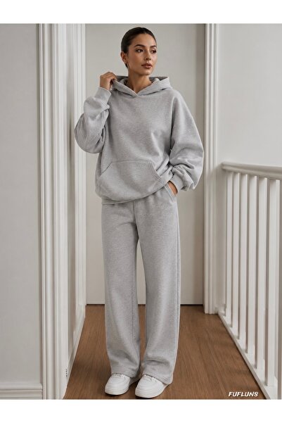 FUFLUNS Hooded Piped Leg Women's Bottom/Up Trouser Track Suit Set