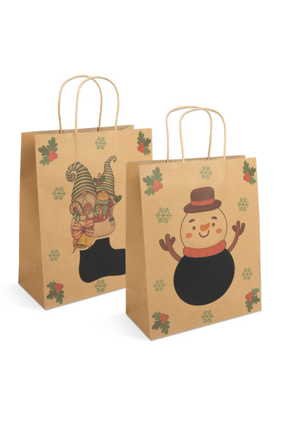 Alista Home Christmas gift bags craft paper 26.5 x 12.7 x 33 cm, set of 12 pc...