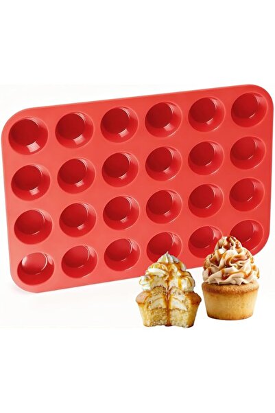 Generic CAKETIME Silicone Muffin Pan Mini 24 Cups Cupcake Pan, Nonstick BPA F...