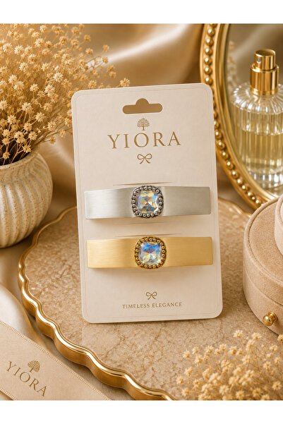 yiora Luxury Series Imported Stone 2 Colors Automatic Buckle Gold-Silver 10 cm